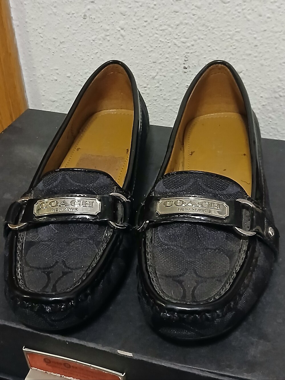 Coach Felisha Signature Black Patent Leather Loafers Women’s Size 7B